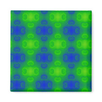 Blue and Green Retro Abstract Refrigerator Magnets
