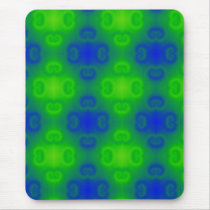 Blue and Green Retro Abstract Mousepad
