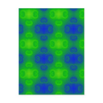 Blue and Green Retro Abstract Post Cards