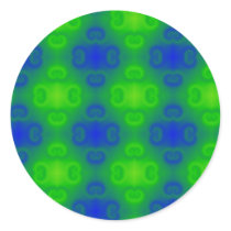 Blue and Green Retro Abstract Sticker