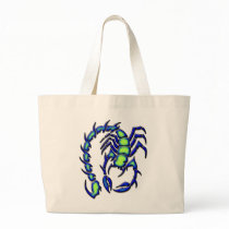 BLUE AND GREEN SCORPION TOTE BAGS
