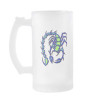 BLUE AND GREEN SCORPION MUG