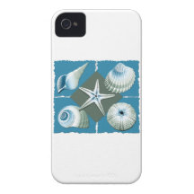 Blue and Green Sea Shells Case-Mate iPhone 4 Case