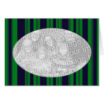 blue and green striped photo frame card
