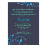 Blue and green swirls invitation