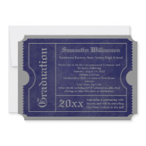 Blue and Grey Graduation Ticket Invitations