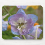 Blue and lavender flower mousepad