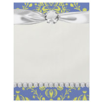 blue and lime green elegant damask flyer design