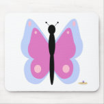 Blue And Magenta Butterfly Mouse Mat