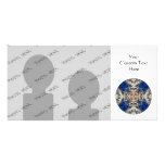 Blue and Orange Intricate Pattern on White Photo Card