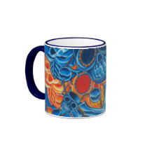 Blue and Orange Skulls Coffee Mugs