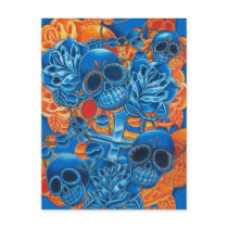 Blue and Orange Skulls Postcards
