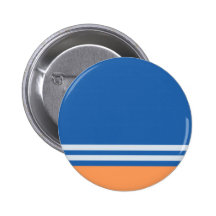 Blue and Orange Stripes Pinback Buttons