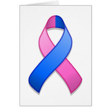 Blue and Pink Awareness Ribbon Card