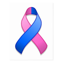 Blue and Pink Awareness Ribbon Postcard