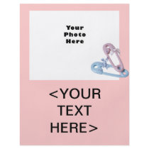 Blue and Pink Baby Pins Photo Template