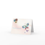 Blue and Pink Butterfly Thinking of You Card