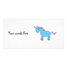 Blue and pink horse photo cards
