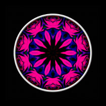 Blue and Pink Rose Kaleidoscope posters