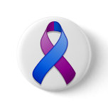 Blue and Purple Awareness Ribbon Button