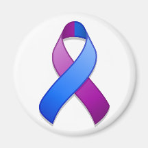 Blue and Purple Awareness Ribbon Magnet