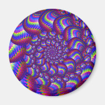 Blue and Purple Balls Fractal Pattern Magnet