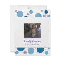Blue and Purple Bubbles Birthday Party Invitation
