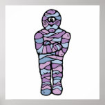 blue and purple goofy mummy posters
