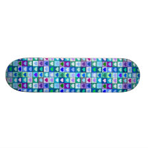 Blue and Purple Hearts Girls Skateboard