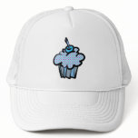 blue and purple polka dots cupcake hat