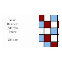 Blue and Red Mosaic Tile Pattern Gifts Business Card Template