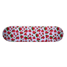 Blue and Red Rose Pattern Girly Girl skateboard