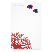 Blue and Red Tropical Angelfish Customised Stationery