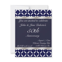 Blue and Silver Anniversary Invitation