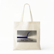 Blue and Silver Brushed Metal Tote Bags