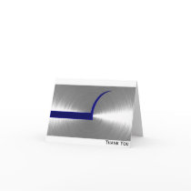 Blue and Silver Brushed Metal Card
