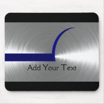Blue and Silver Brushed Metal Mouse Pads