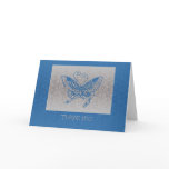 Blue and Silver Butterfly Thank You Note cards
