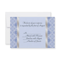Blue and Silver Wedding RSVP Card