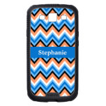 Blue and Tangerine Chevron Pattern Galaxy S3 Cover