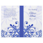 Blue and White Abstract Floral Wedding Program
