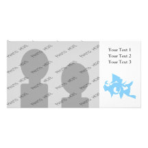 Blue and White Abstract Geometric Graphic. Photo Card