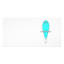 Blue and White Bird. Budgie. Photo Card