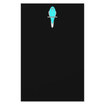 Blue and White Bird. Parakeet. Black. Personalized Flyer