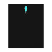 Blue and White Bird. Parakeet. Black. Personalized Flyer