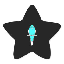 Blue and White Bird. Parakeet. Black. Stickers