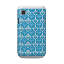 Blue and White Damask Pattern Samsung Galaxy Case