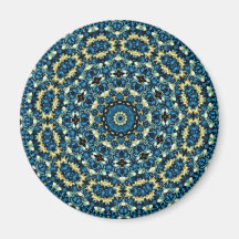 Blue And White Floral Pattern Fridge Magnets