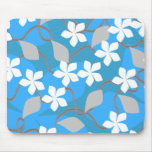 Blue and White Flowers. Floral Pattern. Custom mousepads