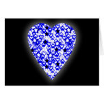 Blue and White Heart. Patterned Heart Design. Card